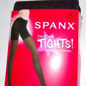 Spanx Tight End Ribbed Rainbow Shimmer Tights Sz D